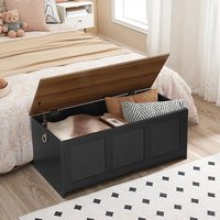 HOORBO Coffre de Rangement Coffre avec charnière de sécurité Banc de Rangement Boîte à Jouets avec Couvercle Rabattable