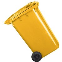 Poubelle 240L Jaune à roulettes avec roues en caoutchouc pleines pour les déchets et le recyclage Tri Selectif garage Haut XXL