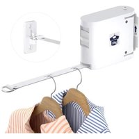 Séchoir à Linge Enrouleur Mural Corde à Linge Rétractable Durable Etendoir à Linge Avec Crochet 4,2 m