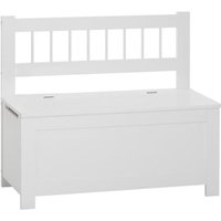 Banc - coffre à jouets en bois coloris blanc - L.74 x l.34 x H.64 cm