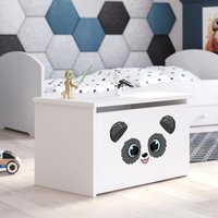 Coffre à jouets pour enfants - DARIA - Boîte de rangement - Vérin pneumatique – BLANC PANDA 42x40x73