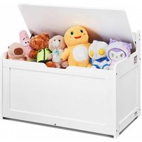 Coffre à Jouets en Bois 83x455x609 cm Boîte de Rangement pour Enfants avec Couvercle Rabattable et Charnière de Sécurité