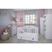 Chambre complète 2 portes 3 tiroirs Kocot Kids - 66 x 124 x 103cm - Blanc