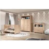 Chambre bébé Trio : Lit 70 x 140 cm + Commode à langer + Armoire OLIVIA - Chêne - TREND TEAM