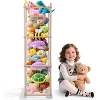 Rangement Peluche de Enfant138x41x41cm Meuble de Rangement Chambre Enfant avec Roulettes Pivotantes Verrouillables à 360°