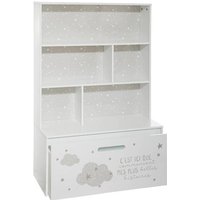 Meuble Etagères avec Coffre à Roulettes - ATMOSPHERA - Blanc - Contemporain - Design