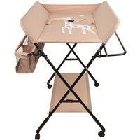 XJING-Lit de jeu bébéTable à langer pliante pliable respectueuse de lenvironnement et confortable tissu imperméable,Beige