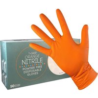 Gants en NITRILES Jetables Non Poudrés Orange Texturé Diamant 8,5gr Boite de 50 Gants Bricolage, mécanique, Entretien