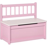 Coffre à jouet enfant banc de rangement enfant couvercle rabattable et charnières de sécurité 60 x 30 x 50 cm rose