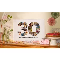 Number Photo Collage Poster | Perfect Gift | Framed Options Available