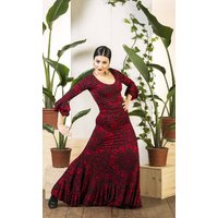 Falda Flamenca Davedans Olvera Estampado Verde Lunar Negro