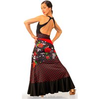 Falda Flamenca MARIANA Negra-Roja