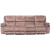 Brooklyn Genuine 4 Seater Reclining Sofa Taupe Real Fabric In Stock