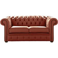 Chesterfield 2 Seater Shelly Spice Leather Sofa Settee Bespoke In Classic Style