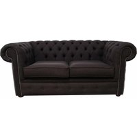Chesterfield 2 Seater Sofa Settee Charles Linen Sandlewood Brown In Classic Style