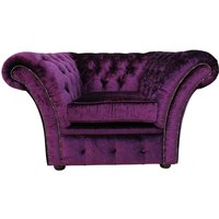 Chesterfield Armchair Boutique Amethyst Purple Velvet Fabric In Balmoral Style