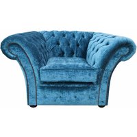 Chesterfield Club Chair Modena Peacock Blue Velvet In Balmoral Style