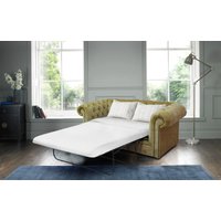 Chesterfield Handmade 2 Seater Sofa Bed Velluto Gold Fabric In Classic Style