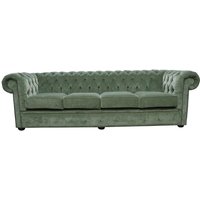 Chesterfield Handmade 4 Seater Sofa Pimlico Moss Green Fabric In Classic Style