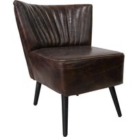 Cocktail Custom Made Chair Vintage Tobacco Brown Real Leather