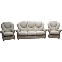 Debora Custom Made 3+1+1 Sofa Suite Genuine Italian Dove Grey Real Leather
