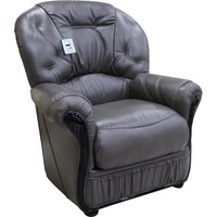 Debora Handmade Sofa Armchair Genuine Italian Dark Grey Real Leather