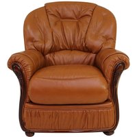 Debora Handmade Sofa Armchair Genuine Italian Tan Real Leather