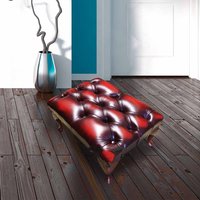 Leather Queen Anne Footstool In Antique Colours Rub Off Colours RGB