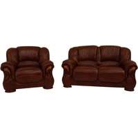 Susanna Handmade 2+1 Sofa Suite Italian Tabak Brown Real Leather