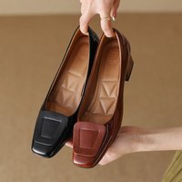 CHIKO Nakeita Square Toe Block Heels Pumps Shoes