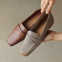 CHIKO Shanise Square Toe Block Heels Loafers Shoes