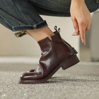 CHIKO Vontricia Round Toe Block Heels Ankle Boots