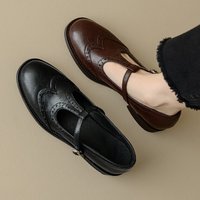 CHIKO Madison Round Toe Block Heels T-Strap Shoes