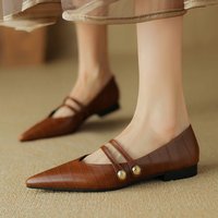 CHIKO Angelina Pointy Toe Block Heels Mary Jane Flats