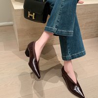 CHIKO Adelynn Pointy Toe Block Heels Pumps Shoes