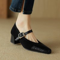 CHIKO Makenna Square Toe Block Heels Mary Jane Shoes