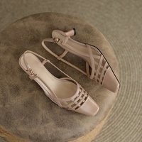 CHIKO Winnie Square Toe Kitten Heels Slingback Shoes