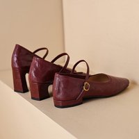 CHIKO Jamaul Square Toe Block Heels Mary Jane Shoes