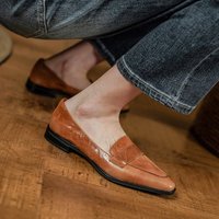 CHIKO Abel Pointy Toe Block Heels Loafers Shoes