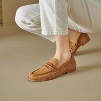 CHIKO Bibine Round Toe Block Heels Loafers Shoes