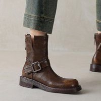 CHIKO Ashly Round Toe Block Heels Ankle Boots