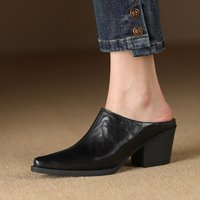 CHIKO Adilet Pointy Toe Block Heels Clogs/Mules Shoes