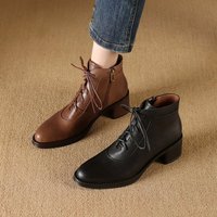 CHIKO Adica Round Toe Block Heels Ankle Boots