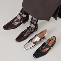 CHIKO Aaid Square Toe Block Heels T-Strap Shoes