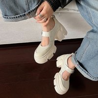 CHIKO Berdine Round Toe Block Heels Mary Jane Shoes