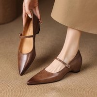 CHIKO Bertha Pointy Toe Block Heels Mary Jane Shoes
