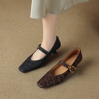 CHIKO Bessie Square Toe Kitten Heels Mary Jane Shoes