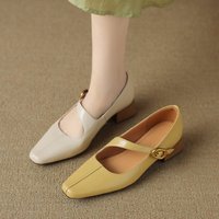CHIKO Bienna Square Toe Block Heels Mary Jane Shoes
