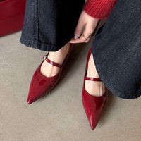CHIKO Brienne Pointy Toe Wedge Mary Jane Shoes