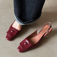 CHIKO Brianna Square Toe Kitten Heels Slingback Shoes